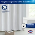 thumbnail image 5 of Clorox 100% Polyester Shower Curtain Set with Waterproof PEVA Liner and 12 Metal Hooks (White), 5 of 8