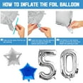 thumbnail image 3 of 50th Birthday Party Decorations Navy Blue Silver Happy 50th Birthday Banner with Metallic Night Blue Silver Latex Balloons Foil Number 50 Balloons for Men Birthday Anniversary Party Decor Supplies, 3 of 8