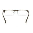 thumbnail image 5 of Mens Half Rimless Blue Light Blocking Rectangle Reading Glasses +3.0, Metal Brown Spring Hinges Classic Readers 3.0, 5 of 5