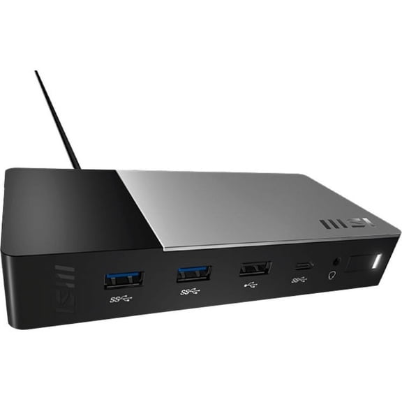 MSI PC Docking Station Gen2 USB-C 100W PD Charging. - for Notebook - 100 W - USB Type C - 3 Displays Supported - 4K - 3840 x 2160 - 5 x USB Ports - 1 x USB 2.0 - 3 x USB Type-A Ports - USB Type-A -...