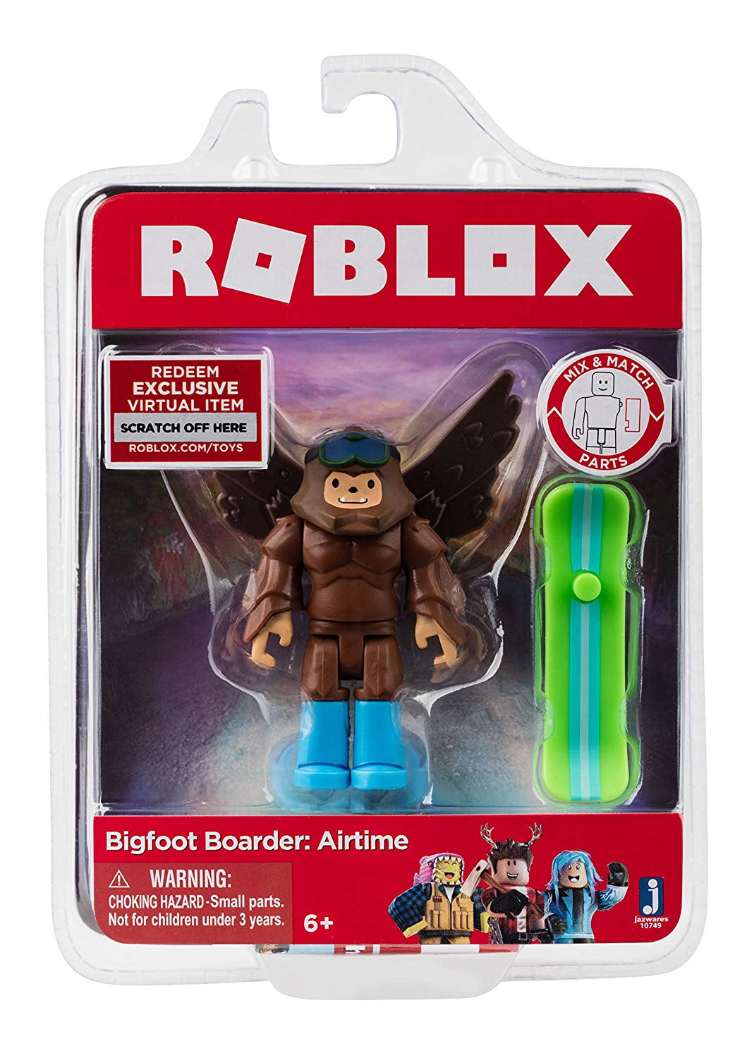 Bigfoot Boarder Airtime Figure With Exclusive Virtual Item Game Code Roblox Bigfoot Boarder Airtime Figure Packwalmartes With One Figure Accessories By Roblox Walmart Com Walmart Com - codigos de robloxcomtoys