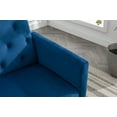 thumbnail image 6 of Accent Chair with Ottoman, Velvet Button Tufted Upholstered Recliner Lounge Chair with Adjustable Armrests and Backrest, Comfy Single Sofa Chair Armchair for Living Room Bedroom Apartment, Navy, 6 of 7