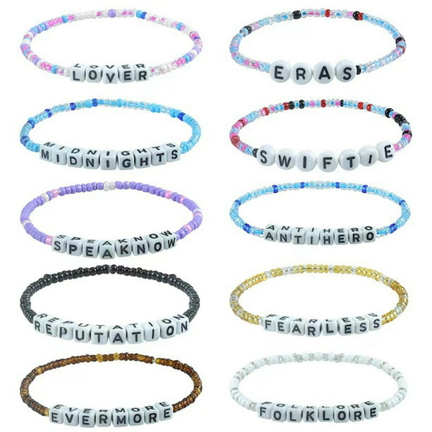Pulsera Cuentas Con Letras Pulseras Álbum 10/11/15 Piezas Boho para Fanáticos