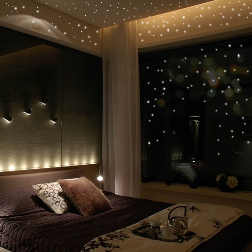Glow in the dark 12pc Stars 1pc Moon Bedroom Kids Decor Galaxy Wall Art Stickers