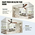thumbnail image 3 of Sofucor 60 Inch Ceiling Fans with Lights and Remote Control, Modern Solid Wood Outdoor Ceiling Fan with Light for Bedroom Living Room Indoor Farmhouse Patio, Quiet DC Motor, 3 of 7