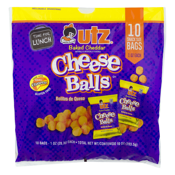 Utz Cheese Balls, Baked Cheddar, Bag