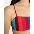 thumbnail image 4 of Time and Tru Women’s and Women’s Plus Striped Bralette Bikini Top, Sizes XS-3X, Family Swim, 4 of 5