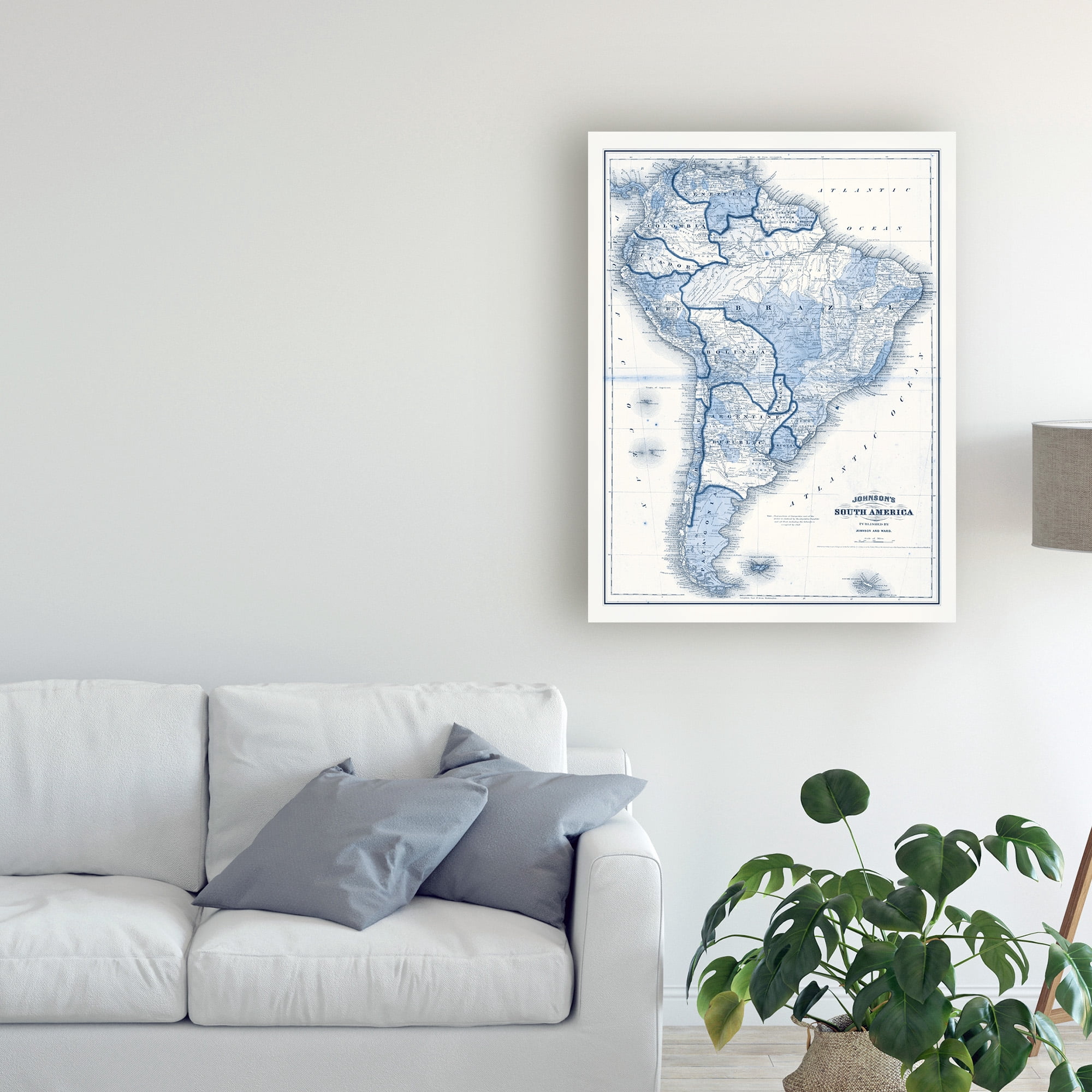 Trademark Fine Art 'South America in Shades of Blue' Canvas Art by Vision Studio