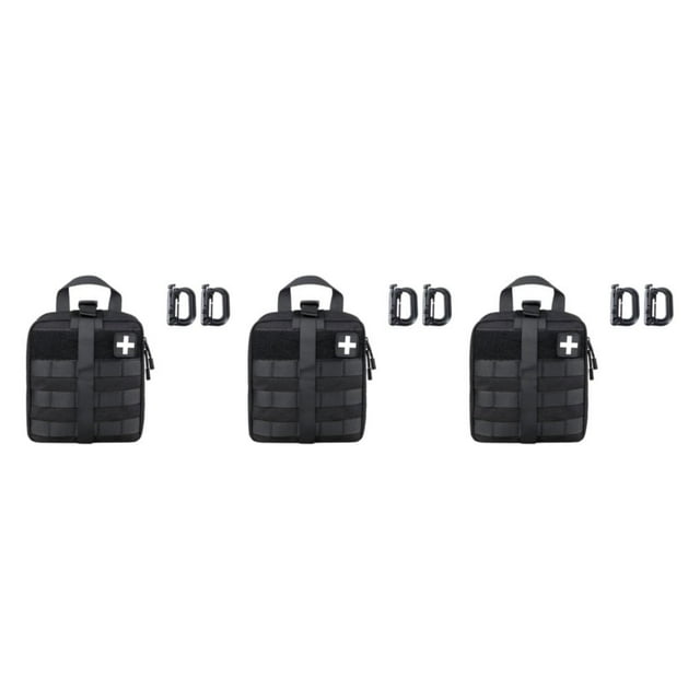 relayinert Black Compact And Portable Outdoor Bag Easy To And Clean First Aid Bag black 3Set