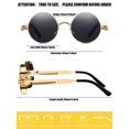 thumbnail image 2 of Gafas de sol Weewooday retro redondas steampunk con montura metálica, 4 pares, 2 of 7