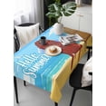 thumbnail image 6 of Summer Beach Seaside Table Cloth, Waterproof Tablecloth for Rectangle Tables, Blue Beige Coastal Ocean Sea Birds Reusable Washable Fabric Table Cover for Restaurant Kitchen Dining Tables 54"x108", 6 of 9