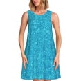 thumbnail image 1 of Fotbe Blue Glitter Vestido de Verano sin Mangas para Mujer – Vestido Midi Línea A, Estilo Camiseta Floral, Vestido Playero Casual y Fluido, 1 of 7