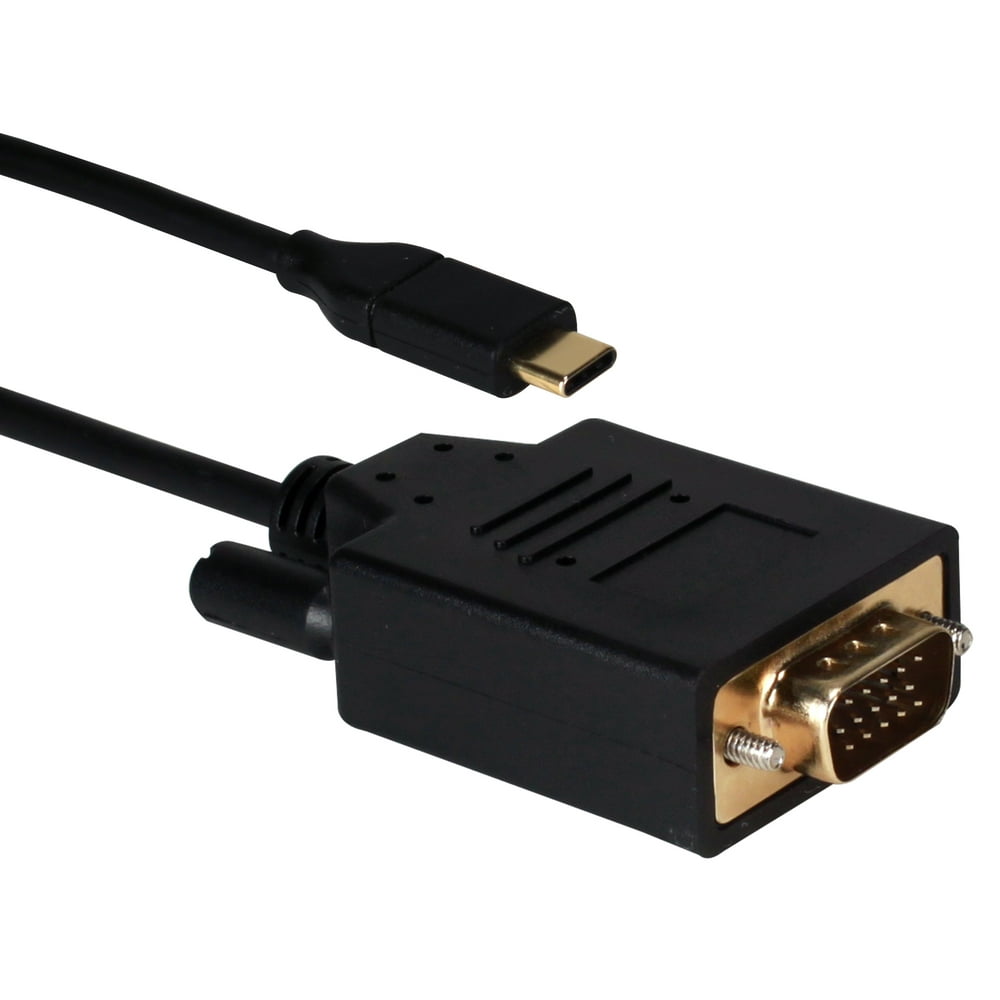 QVS 3ft USBC / Thunderbolt 3 to VGA Video Converter Cable Single