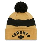 Men's New Era  Gold Toronto Raptors 2023/24 City Edition Cuffed Pom Knit Hat - OSFA