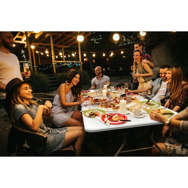 Plastic development group fold online in half folding banquet table