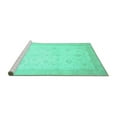thumbnail image 2 of Ahgly Company Machine Washable Indoor Rectangle Oriental Turquoise Blue Traditional Area Rugs, 2' x 3', 2 of 4