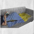 thumbnail image 6 of Yellow and Blue Soft Flannel Fleece Blanket, Alone Stork Flying in Clear Sky over Spring Flowering Field Freedom Picture, Cozy Plush for Indoor and Outdoor Use, 70" x 90", Multicolor, by Ambesonne, 6 of 6