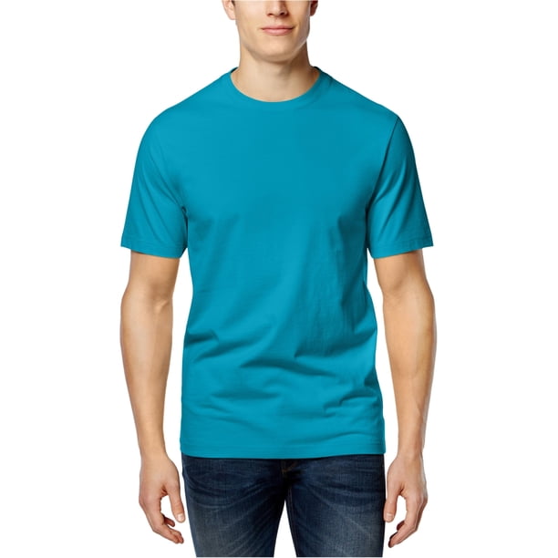 Club Room - Camiseta básica con cuello redondo para hombre, azul, talla mediana