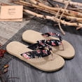 thumbnail image 1 of Zapatos de mujer, chanclas florales de verano, sandalias de playa, tangas, zapatillas, sandalias de cuerda de cáñamo de imitación, chanclas de viaje de fondo plano Wmkox8yii ytu6789, 1 of 3