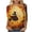 hgg040-Yellow, variant on Women Halloween Witch Black Cat Maple Leaf 3/4 Sleeve Round Neck Soft Casual Loose Fit Blouse Top Fall Daily Holiday Wear