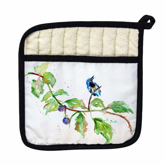 Betsy Drake Interiors Bird & Blackberries Pot Holder