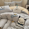thumbnail image 2 of Toalla de perro Sanrio Pacha bordada de algodón puro, juego de cuatro piezas, ropa de cama de algodón de dibujos animados de 1,5 m, juego de tres piezas, linda sábana de 1,8 m, 2 of 5