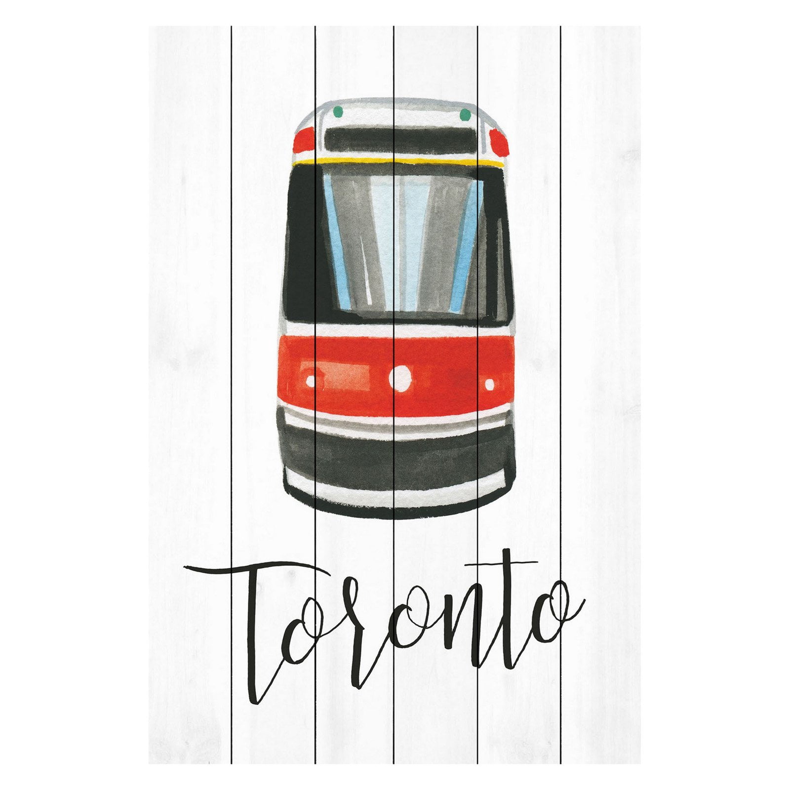 Marmont Hill "Autobus" by Molly Rosner Painting Print on White Wood