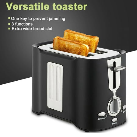 

Toaster 2 Slice Stainless Steel Toaster with Bagel Cancel Defrost Function 2 Slice Toaster with Removable Crumb Tray 2 Extra Wide Slots 7 Gears Baking Black Mountdog