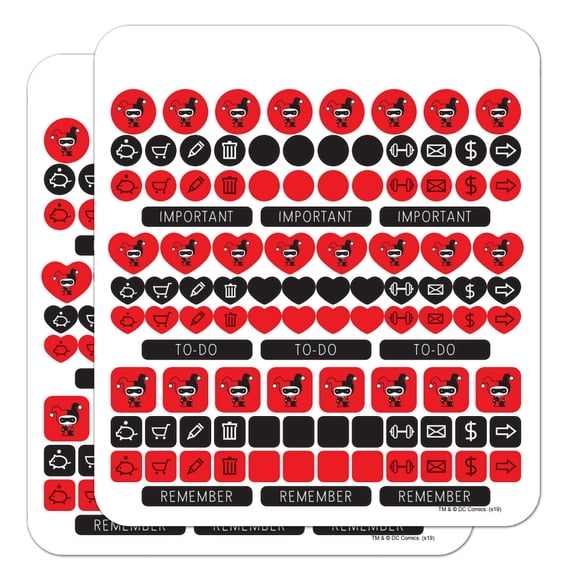 Harley Quinn Cute Chibi Character Planner Calendar Scrapbooking Crafting Sticker Set