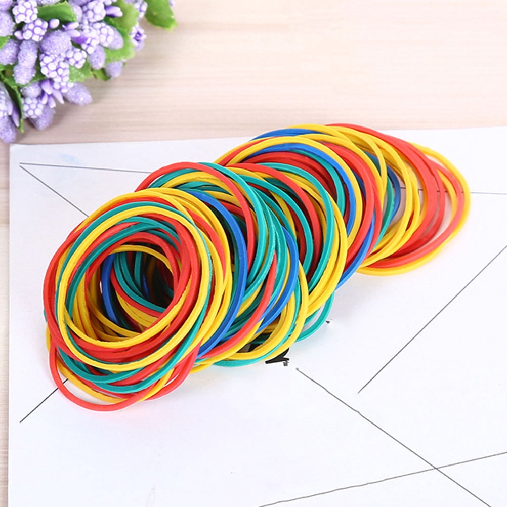 Luxshiny Assorted Color Rubber Bands, Strong Elastic Natural Rubber, Versatile Office and Home Use, 100 Count Colorful Bands