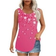 thumbnail image 2 of Frostluinai Womens Pleated Tank Tops Crew Neck Pleated Tunic Shirts Sleeveless Casual Floral Print Tanks Plus Size Summer Tanks Gifts, 2 of 6