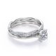 thumbnail image 3 of JeenMata Anillo de Bodas de Eternidad Cruzada de 1,75 Ct, Juego de Anillos con Garras, Chapado en Oro Blanco de 18 K sobre Plata (Personalice la Banda de Su Anillo), 3 of 6