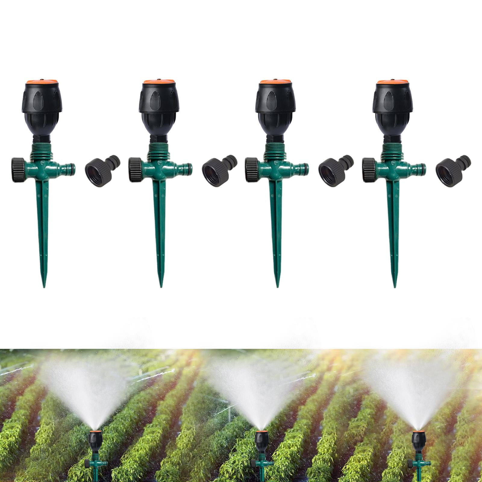 Bothyi 4x Rotating Garden Sprinklers Lawn Sprinklers Gardening Tools Versatile Supplies Green