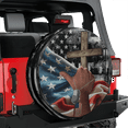 Lotusprinthandmade Christian Jesus America Flag and Cross C Spare Tire