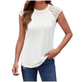 thumbnail image 1 of CHGBMOK Ladies Tops and Blouses Crew Neck Ribbed Fitted Shirt Basic Short Sleeves Summer T Shirt Tops L, 1 of 9