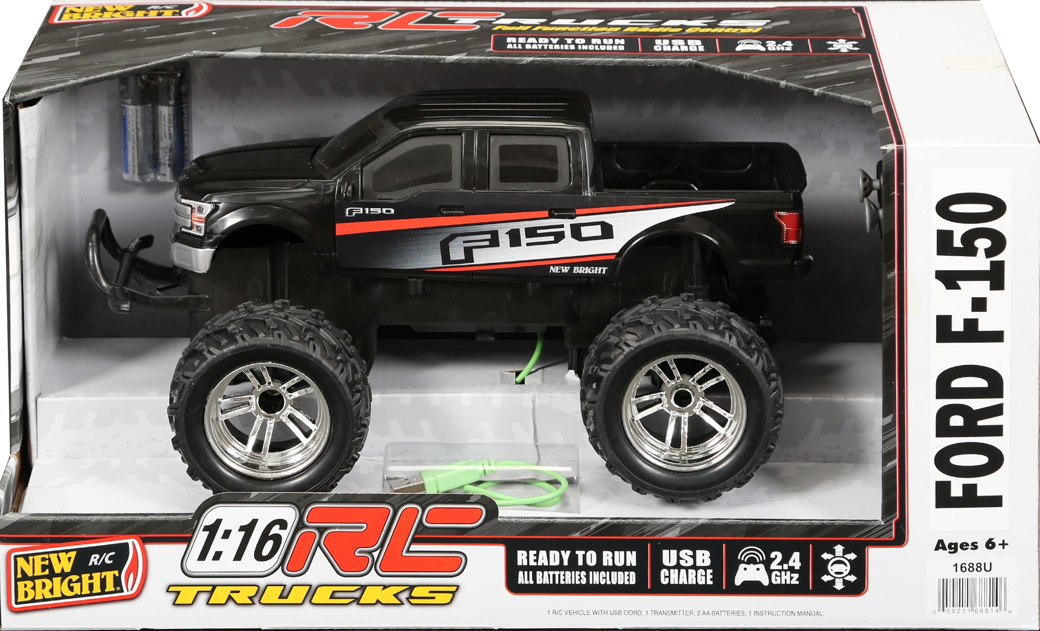 New Bright 1:16 Black Ford F-150 Radio Control Truck