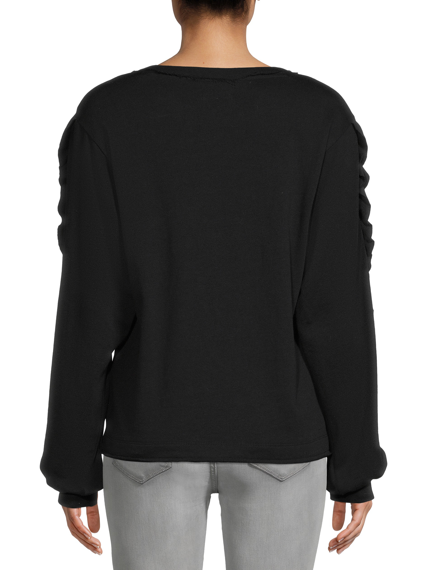 lemon & bloom by Grey State Women's Ruffle Sleeve Sweatshirt