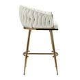 thumbnail image 5 of Ataucjin 26'' Counter height bar stools velvet kitchen island counter bar stool with hand- wave back,golden chromed base and footrest, 5 of 8