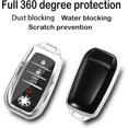thumbnail image 3 of Key Fob Cover Compatible with Toyota Land Cruiser Venza RAV4 Prime Sienna Fortuner Mirai 2018-2022 4 Button Keychain Case Holder Protector,Silver, 3 of 7