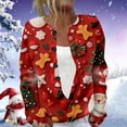 thumbnail image 2 of Tiweut Women's Cardigans Christmas Santa Gift Graphic Button Down Cozy Fall Winter Holiday Long Sleeve Loose Fit Outwear Blouses Red,S, 2 of 4