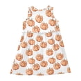 thumbnail image 3 of Girls Dress Polka Dot Pumpkin Bow Sleeveless Dress for Girls Hem A-Line Casual Sundress, 3 of 7