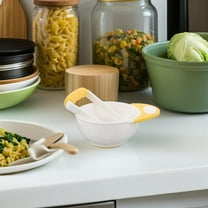 Minkissy Baby Food and Masher Bowl Set, Ergonomic White Design, Portable Food Grinding for Travel and Home Use