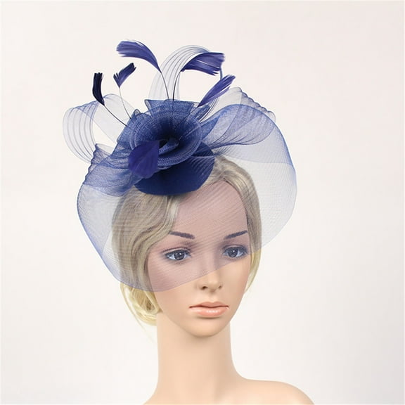 Women's Headbands Fascinator Hats For Women Hat Headband And A Forked Clip Tea Party Headwear,Blue Women's Accessories Heardband