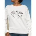 thumbnail image 2 of Flamingos Drawing Sweatshirt Women -Image by Shutterstock, Female Small, 2 of 4