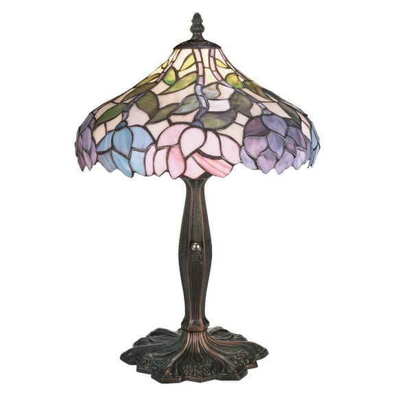 Meyda Tiffany 52134 Stained Glass / Tiffany Accent Table Lamp From The Classic Wisteria