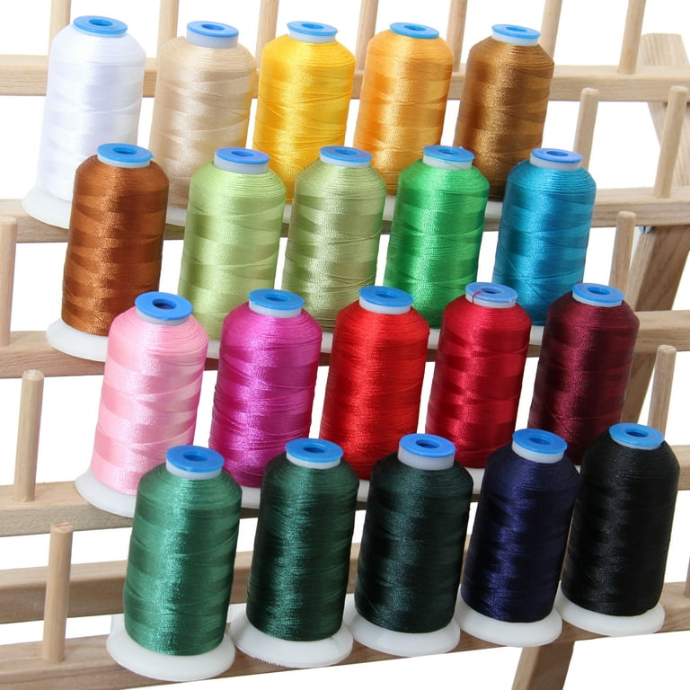 Threadart 20 Color 1000 M Spools of Polyester Embroidery Machine Thread Set  | 1000M Spools 40wt | for Brother Babylock Janome Singer Pfaff Husqvarna