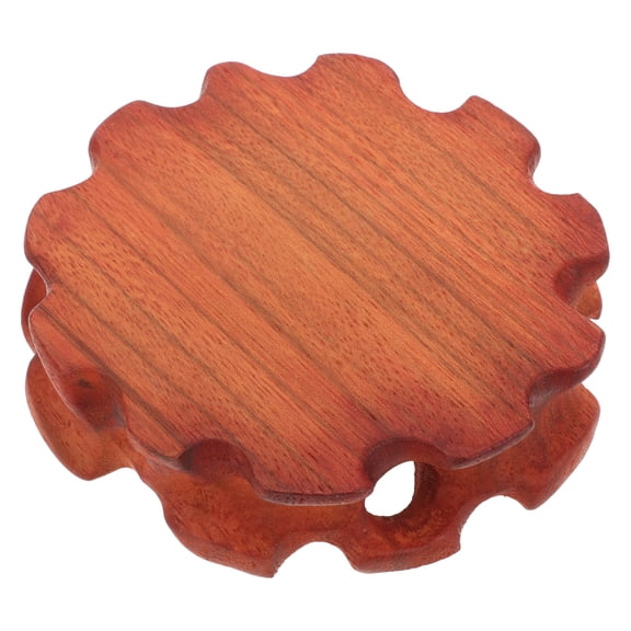 Milisten Round Wood Display Stand Base Light Brown Statue Holder for Figurines and Collectibles 1 Piece