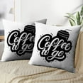 thumbnail image 3 of LALILO Throw Pillow Covers Coffee Go Lettering With Cup Modern Cushion Cover 18" x 18", 2 Pack, 3 of 6
