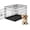 30.0"L x 18.0"W x 19.5"H-1, variant on Dog Crate, 42 Inch Large Double Door Dog Cage with Plastic Leak-Proof Pan Tray, Folding Medium Size Metal Wire Pet Kennel for Indoor, Outdoor, Travel