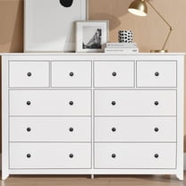 YIYADO 10 Drawer Dresser, Modern White Dresser and Chest of Drawers, 10 Drawer Wide Bedroom Dresser